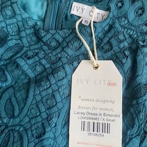 IVY CITY CO Lacey Dress in Emerald XS